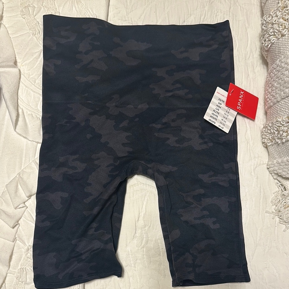 Spanx camo biker shorts